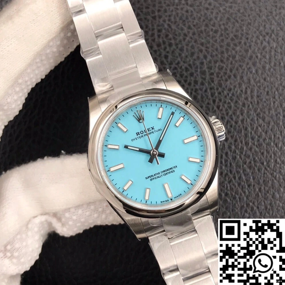 M277200-0007 31MM Rolex Factory Turquoise 1291 Perpetual Dial Oyster Blue EW Durable 0801
